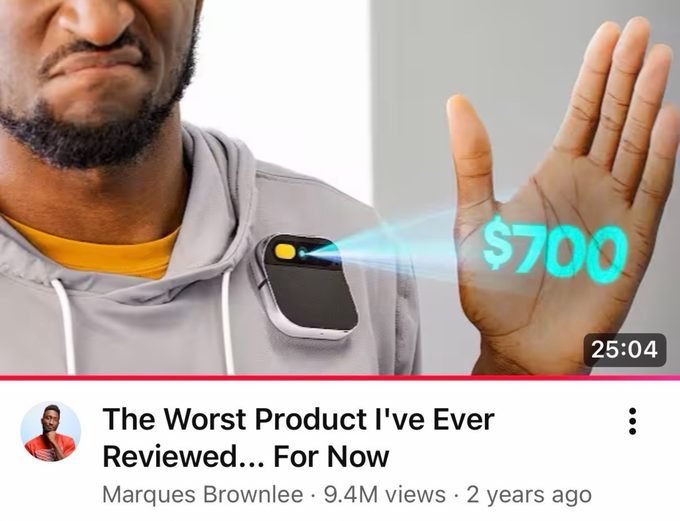 Marques Brownlee on YouTube: The Worst Product I’ve Ever Reviewed… For Now